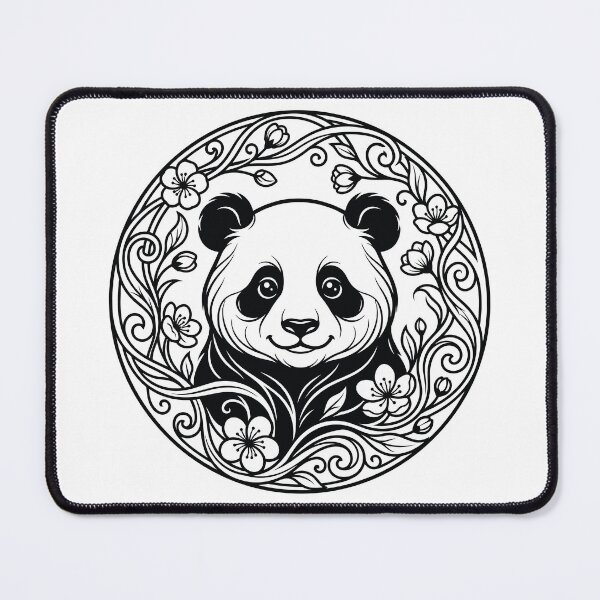 Item preview, Cute Panda Botanical Wreath Line Art Illustration designed and sold by ZUMERI.