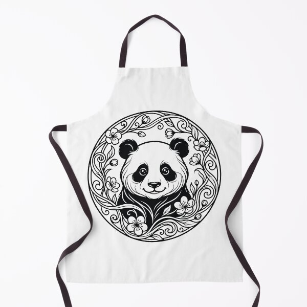 Item preview, Cute Panda Botanical Wreath Line Art Illustration designed and sold by ZUMERI.