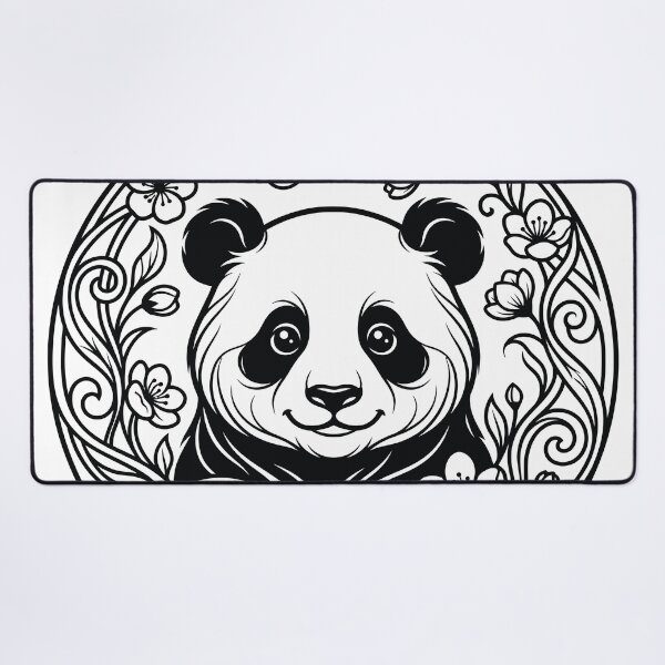 Item preview, Cute Panda Botanical Wreath Line Art Illustration designed and sold by ZUMERI.