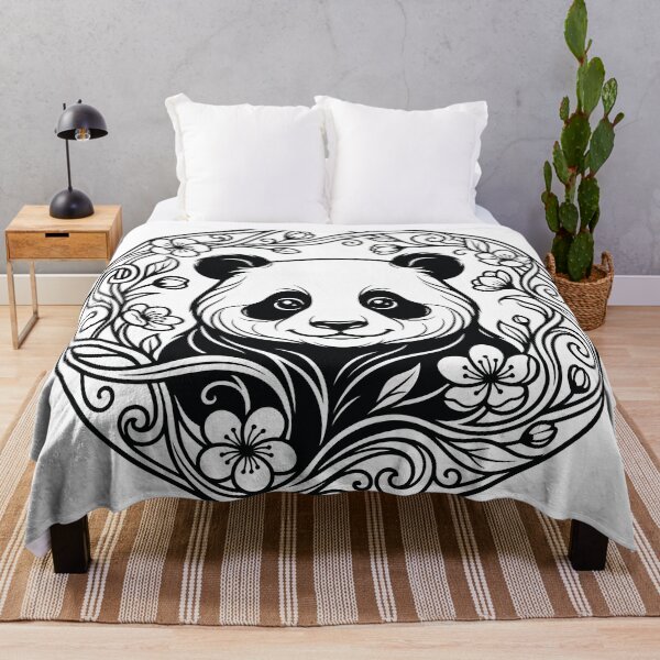 Item preview, Cute Panda Botanical Wreath Line Art Illustration designed and sold by ZUMERI.