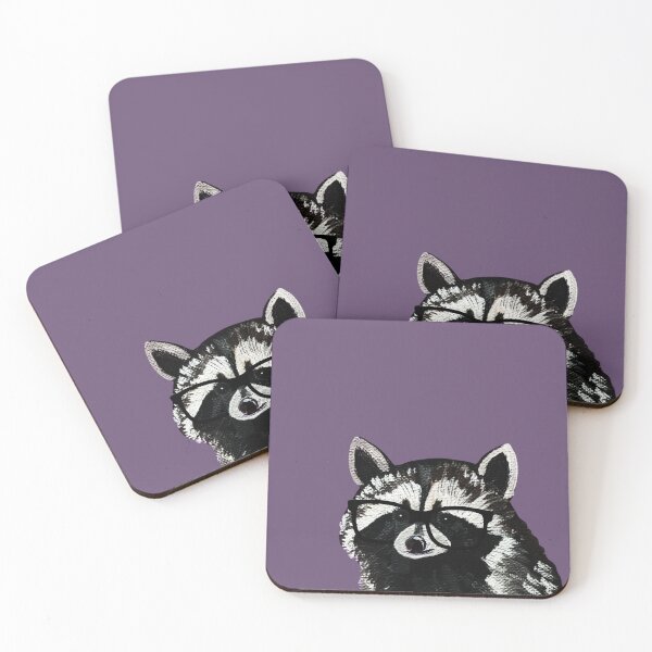 Item preview, Smart Raccoon in Reading Glasses designed and sold by ArtistsAtticWI.