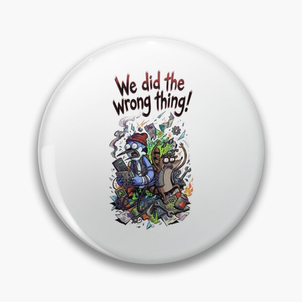 Item preview, Mordecai And Rigby We Did The Wrong Thing Explosion Regular Show Fan Art designed and sold by FreakToons.