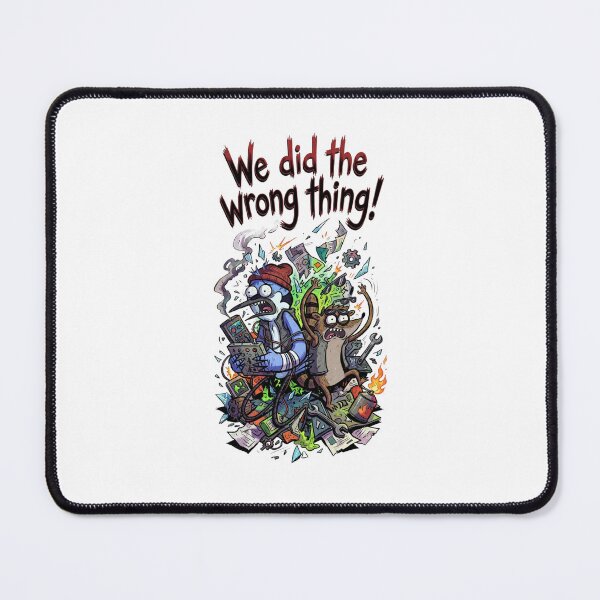 Item preview, Mordecai And Rigby We Did The Wrong Thing Explosion Regular Show Fan Art designed and sold by FreakToons.