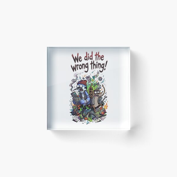 Item preview, Mordecai And Rigby We Did The Wrong Thing Explosion Regular Show Fan Art designed and sold by FreakToons.