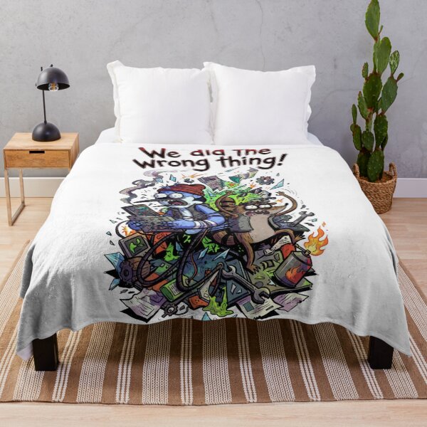 Item preview, Mordecai And Rigby We Did The Wrong Thing Explosion Regular Show Fan Art designed and sold by FreakToons.