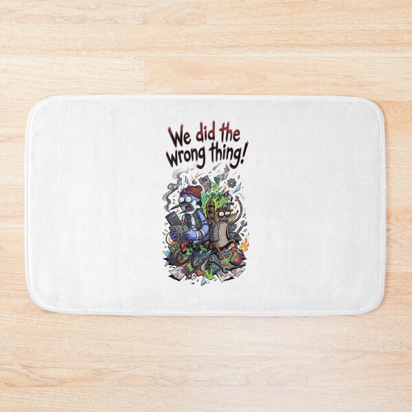 Item preview, Mordecai And Rigby We Did The Wrong Thing Explosion Regular Show Fan Art designed and sold by FreakToons.