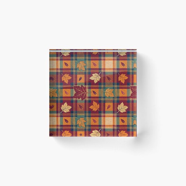 Item preview, Plaid and marple leaves fall- christmas pattern gift designed and sold by MentalDiaries.