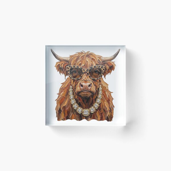 Item preview, Cool Highland Cow Leopard Sunglasses Print designed and sold by HubShirt.