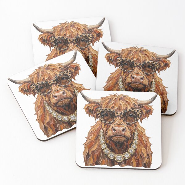 Item preview, Cool Highland Cow Leopard Sunglasses Print designed and sold by HubShirt.
