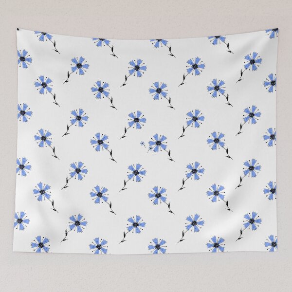 Item preview, Pattern of cornflowers with stems and leaves designed and sold by ZorianArt.