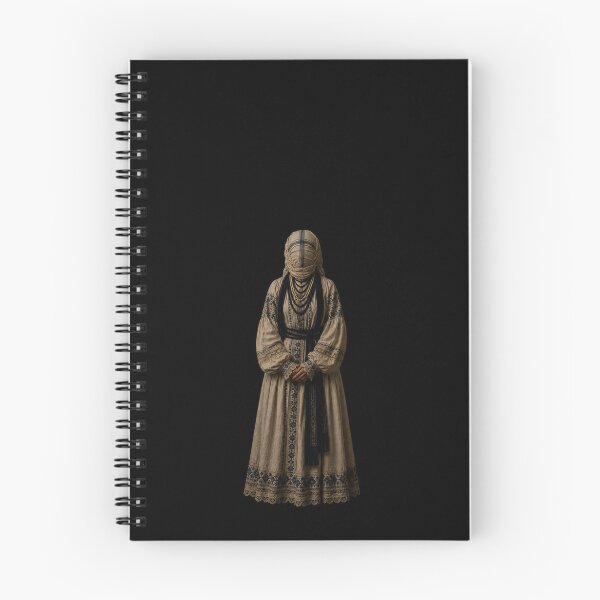 Item preview, Mysterious woman in traditional embroidered dress designed and sold by ZYVARENNE.