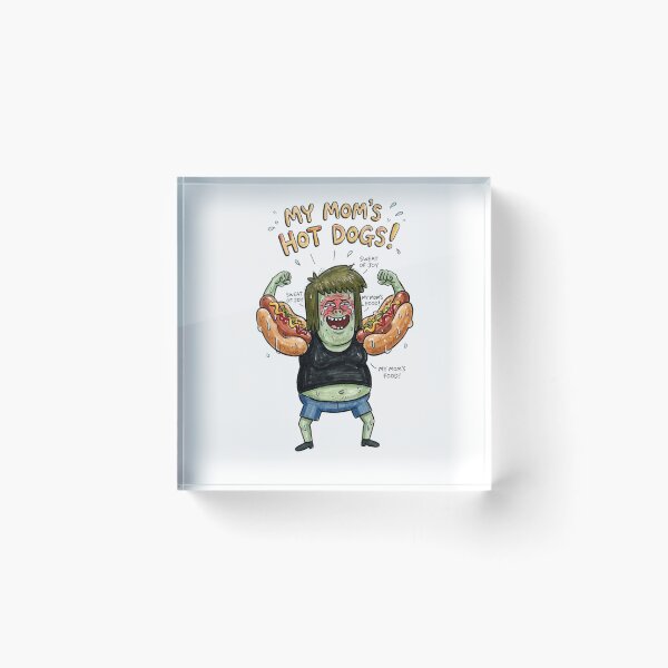 Item preview, Muscle Man Flexing Hot Dog Biceps My Moms Hot Dogs Regular Show Fan Art designed and sold by FreakToons.
