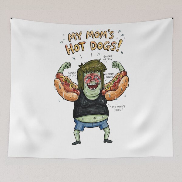 Item preview, Muscle Man Flexing Hot Dog Biceps My Moms Hot Dogs Regular Show Fan Art designed and sold by FreakToons.