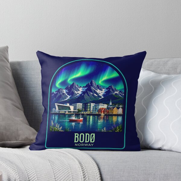 Item preview, Bodø Vintage Travel Illustration designed and sold by HomeLivingCo.