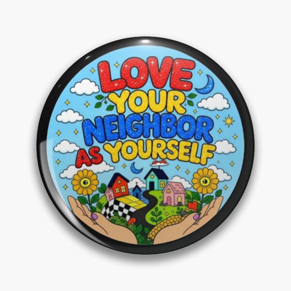 Item preview, Love Your Neighbor as Yourself – Colorful Kindness Art designed and sold by LakeshoreLegendsAndLight .