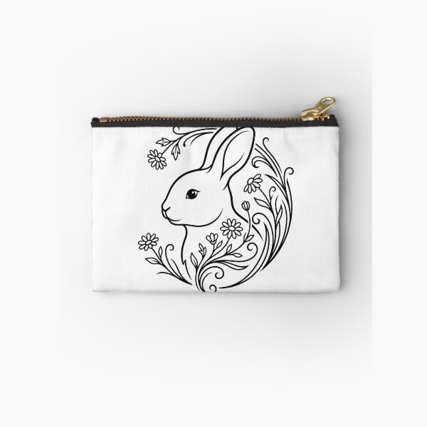 Item preview, Cute Bunny Floral Wreath Line Art Illustration designed and sold by ZUMERI.
