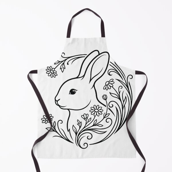 Item preview, Cute Bunny Floral Wreath Line Art Illustration designed and sold by ZUMERI.