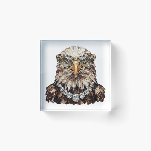 Item preview, Cool Glam Bald Eagle Leopard Sunglasses Print designed and sold by HubShirt.