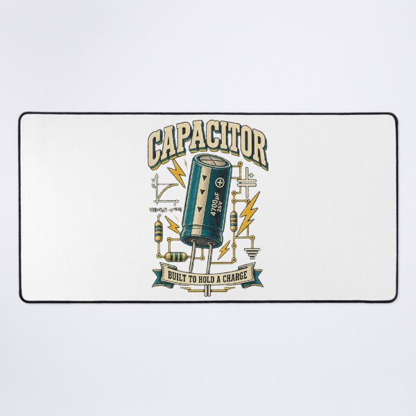 Item preview, Retro Capacitor Electronics Engineering Design | Circuit Diagram Art designed and sold by AMICO77.