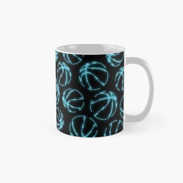 Item preview, Blue neon glow line art sketch basketballs designed and sold by katzdzynes.