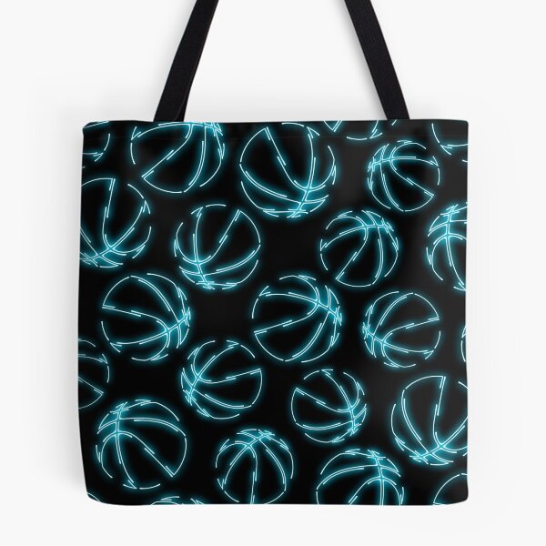 Item preview, Blue neon glow line art sketch basketballs designed and sold by katzdzynes.