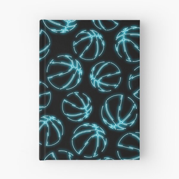 Item preview, Blue neon glow line art sketch basketballs designed and sold by katzdzynes.