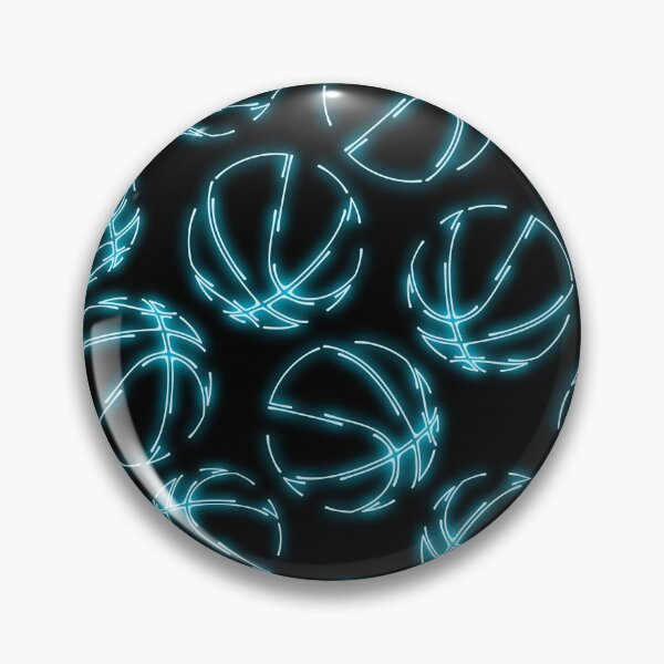 Item preview, Blue neon glow line art sketch basketballs designed and sold by katzdzynes.