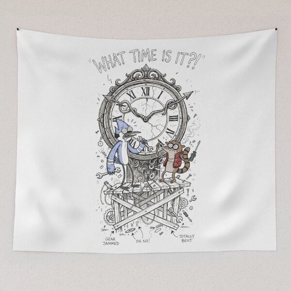 Item preview, Mordecai And Rigby Fixing Broken Clock What Time Is It Regular Show Fan Art designed and sold by FreakToons.