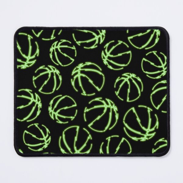 Item preview, Bright green neon glow line art sketch basketballs designed and sold by katzdzynes.