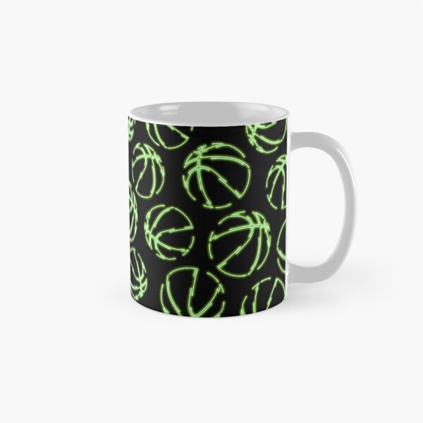 Item preview, Bright green neon glow line art sketch basketballs designed and sold by katzdzynes.