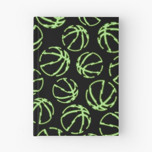 Item preview, Bright green neon glow line art sketch basketballs designed and sold by katzdzynes.