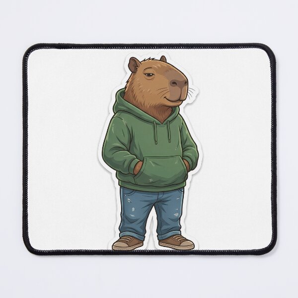 Item preview, Chill Guy Capybara Funny Viral Meme Social Battery Sticker designed and sold by Julia9632.