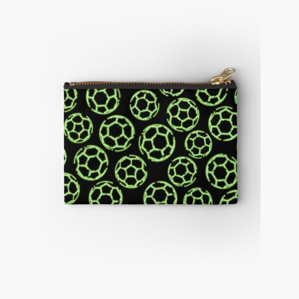 Item preview, Bright green neon glow line art sketch soccer balls designed and sold by katzdzynes.