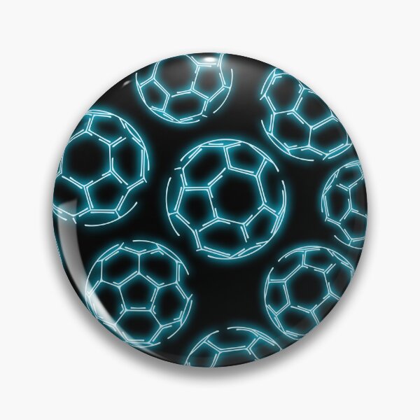Item preview, Blue neon glow line art sketch soccerballs designed and sold by katzdzynes.