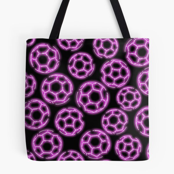 Item preview, Purple neon glow line art sketch soccerballs designed and sold by katzdzynes.