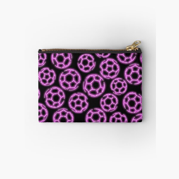 Item preview, Purple neon glow line art sketch soccerballs designed and sold by katzdzynes.