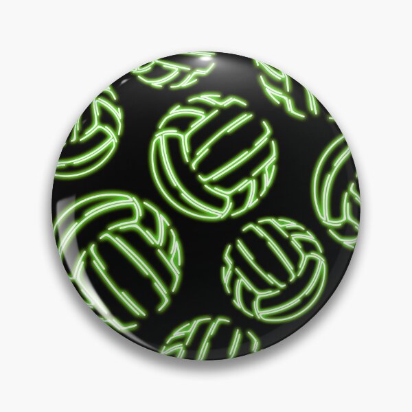 Item preview, Bright green neon glow sketched line art volleyballs designed and sold by katzdzynes.
