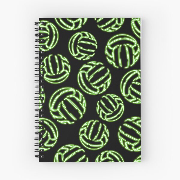 Item preview, Bright green neon glow sketched line art volleyballs designed and sold by katzdzynes.