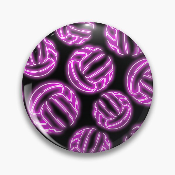 Item preview, Purple neon glow sketched line art volleyballs designed and sold by katzdzynes.