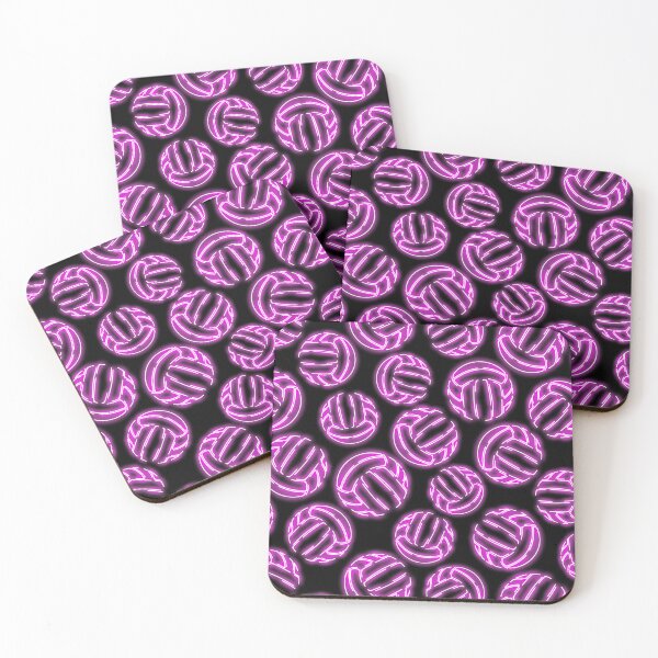 Item preview, Purple neon glow sketched line art volleyballs designed and sold by katzdzynes.