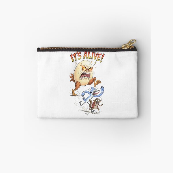 Item preview, Giant Angry Egg Chasing Mordecai And Rigby Its Alive Regular Show Fan Art designed and sold by FreakToons.