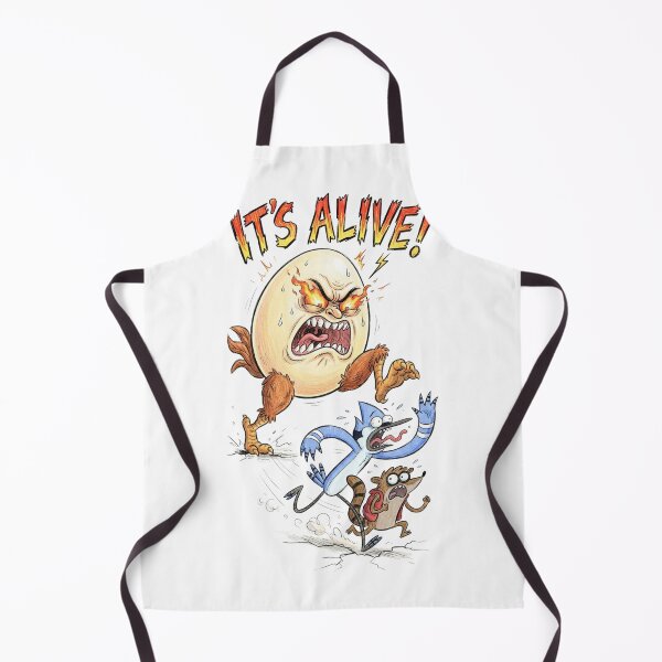 Item preview, Giant Angry Egg Chasing Mordecai And Rigby Its Alive Regular Show Fan Art designed and sold by FreakToons.