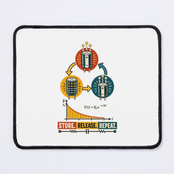 Item preview, Retro Capacitor Electronics Engineering Design | Circuit Diagram Art designed and sold by AMICO77.
