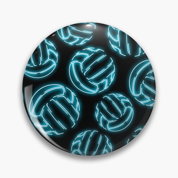 Item preview, Blue neon glow line art sketch volleyballs designed and sold by katzdzynes.
