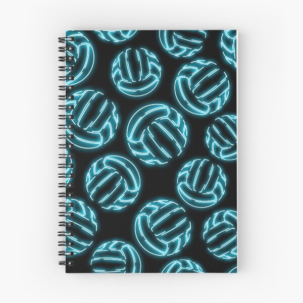Item preview, Blue neon glow line art sketch volleyballs designed and sold by katzdzynes.