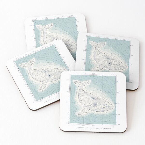 Item preview, Moby Dick: Sounding No. 1851 Bathymetric Whale designed and sold by Fenay Designs.