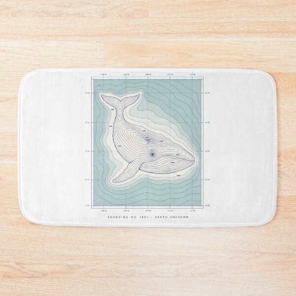 Item preview, Moby Dick: Sounding No. 1851 Bathymetric Whale designed and sold by Fenay Designs.