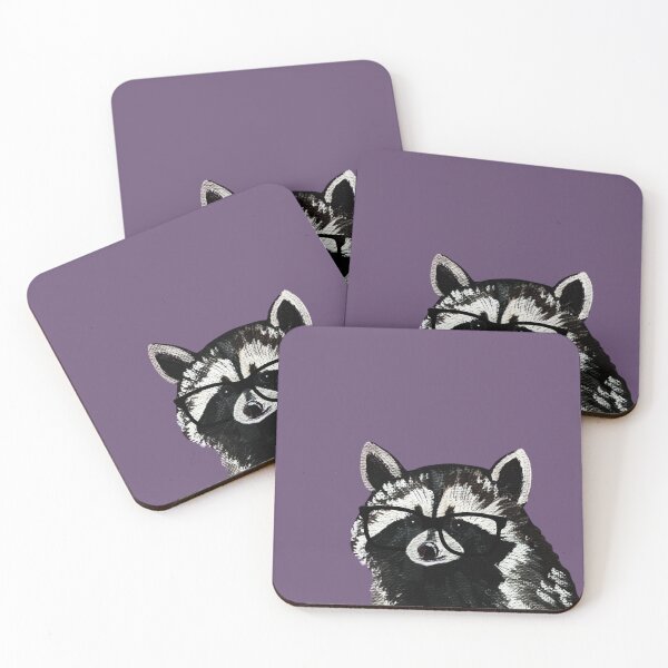 Item preview, Smart Raccoon in Reading Glasses designed and sold by ArtistsAtticWI.
