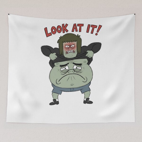 Item preview, Muscle Man Lifting Shirt Look At It Regular Show Fan Art designed and sold by FreakToons.