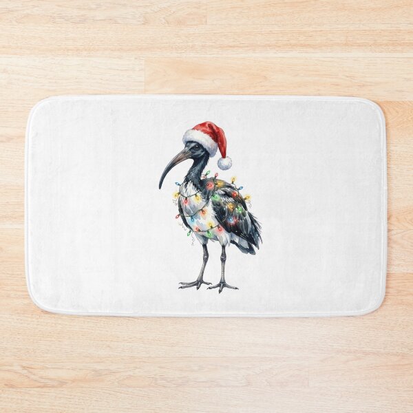 Item preview, Festive Bin Chicken wearing Santa Hat | Australian Ibis Watercolor designed and sold by SOUFIANE1991.